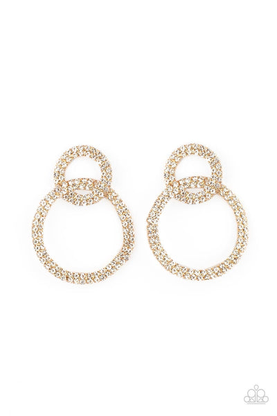 Intensely Icy - Gold earrings Paparazzi Accessories
