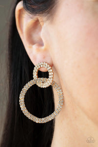 Intensely Icy - Gold earrings Paparazzi Accessories