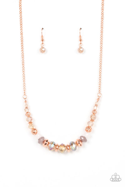 Turn Up The Tea Lights - Copper iridescent necklace Paparazzi Accessories