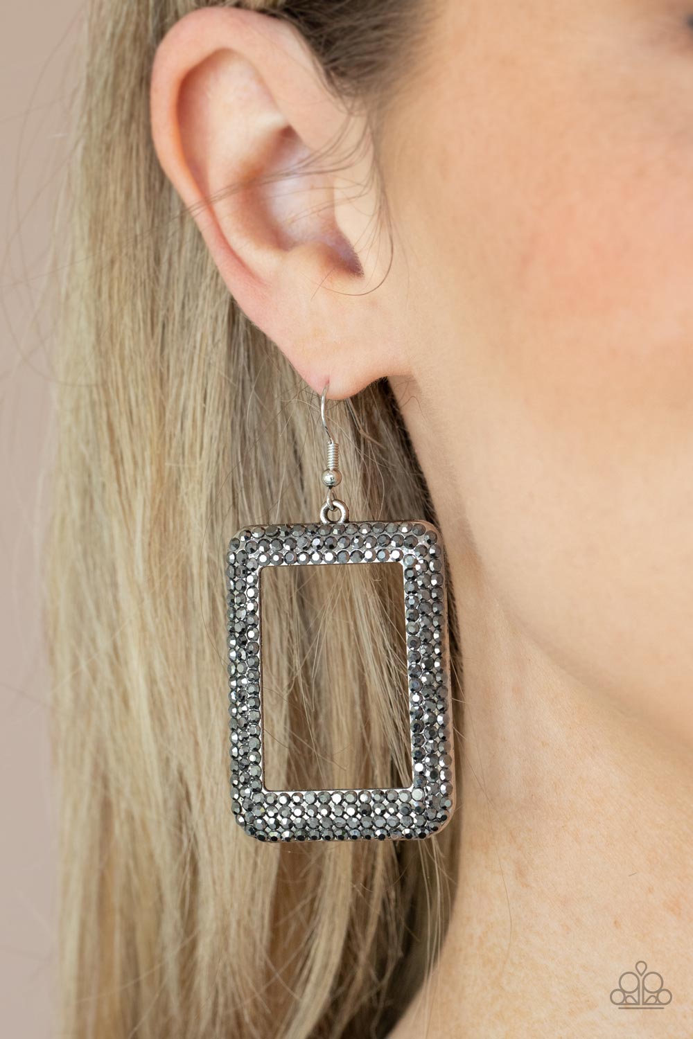 World FRAME-ous - Silver earrings Paparazzi