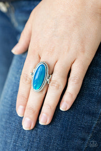 Oval Oasis - Blue ring Paparazzi Accessories