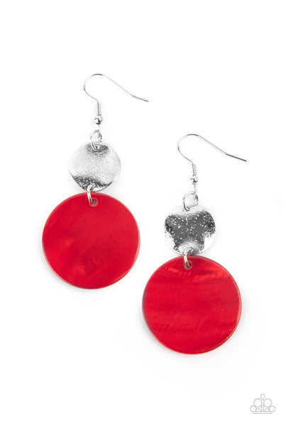 Opulently Oasis - Red earrings Paparazzi