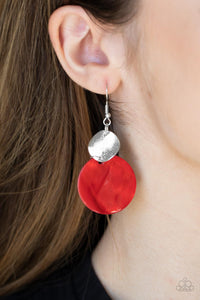 Opulently Oasis - Red earrings Paparazzi