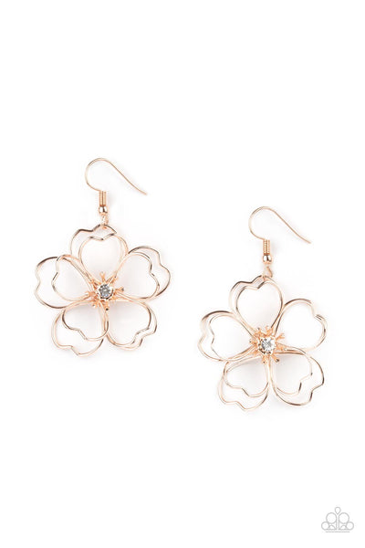 Petal Power - Rose Gold earrings Paparazzi Accessories