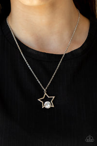 Starry Fireworks - White necklace Paparazzi Accessories