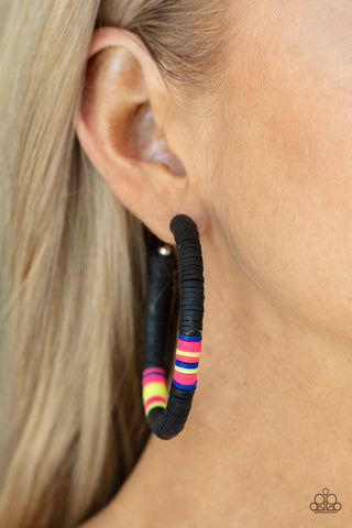 Colorfully Contagious - Black earrings Paparazzi