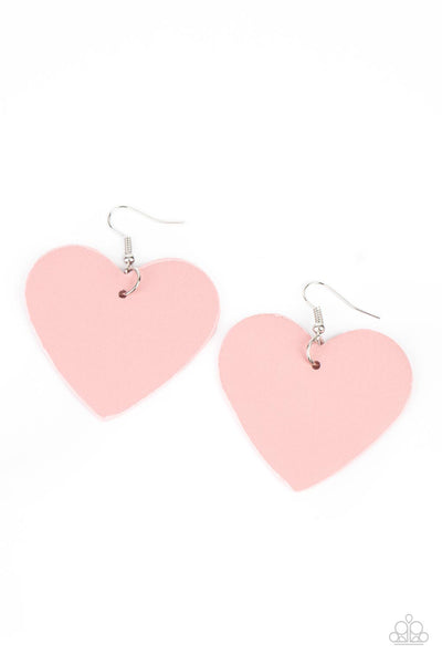 Country Crush - Pink leather earrings Paparazzi Accessories