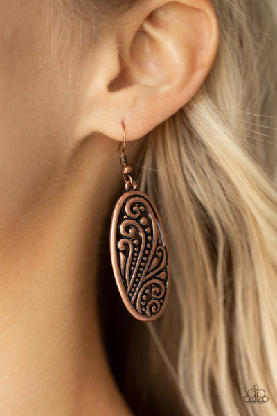 High Tide Terrace - Copper earrings Paparazzi Accessories