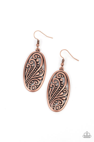 High Tide Terrace - Copper earrings Paparazzi Accessories