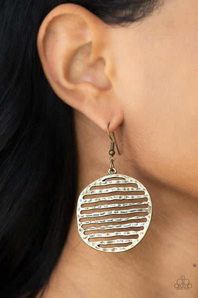 Sunrise Stunner - Brass earrings Paparazzi Accessories