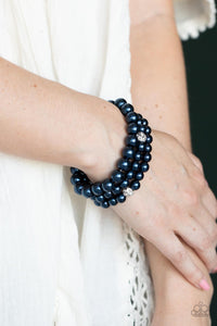 Here Comes The Heiress - Blue pearl bracelet Paparazzi Accessories