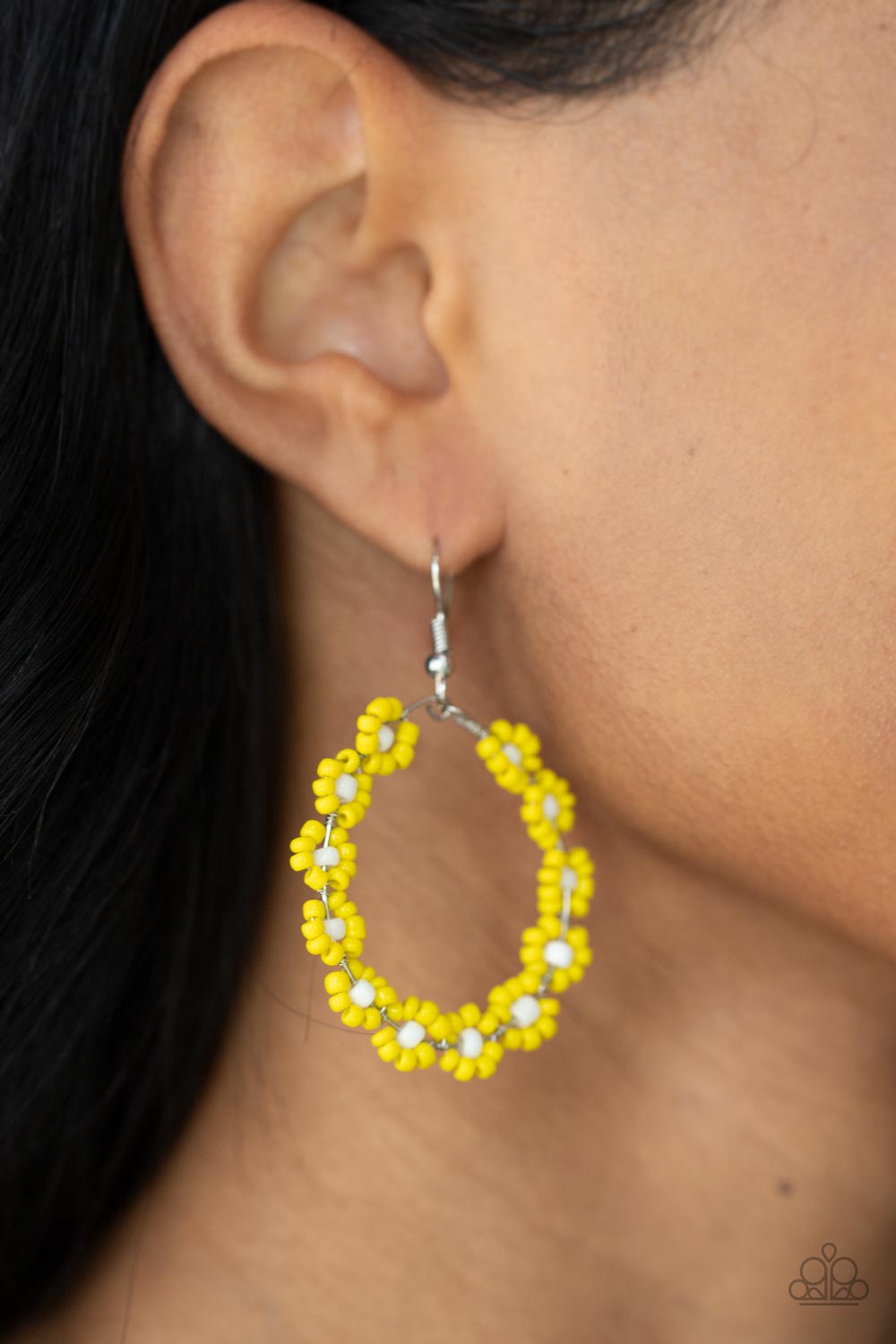 Festively Flower Child - Yellow bead earrings Paparazzi Accessories