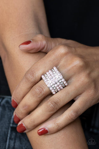 Verified Vintage - Pink pearl ring Paparazzi Accessories