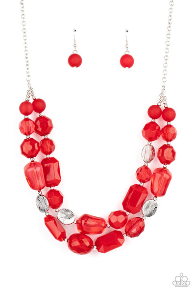 Oceanic Opulence - Red necklace Paparazzi Accessories