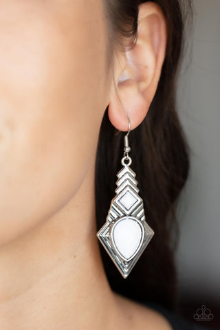 Stylishly Sonoran - White earrings Paparazzi