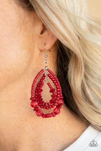 Prana Party - Red earrings Paparazzi Accessories