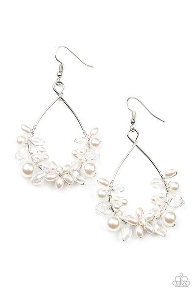 Marina Banquet - White pearl earrings Paparazzi Accessories