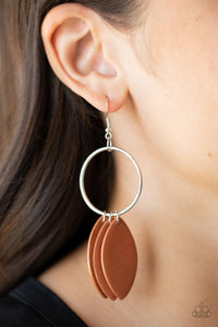 Leafy Laguna - Brown earrings Paparazzi Accessories