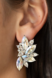 Instant Iridescence - White earrings Paparazzi Accessories