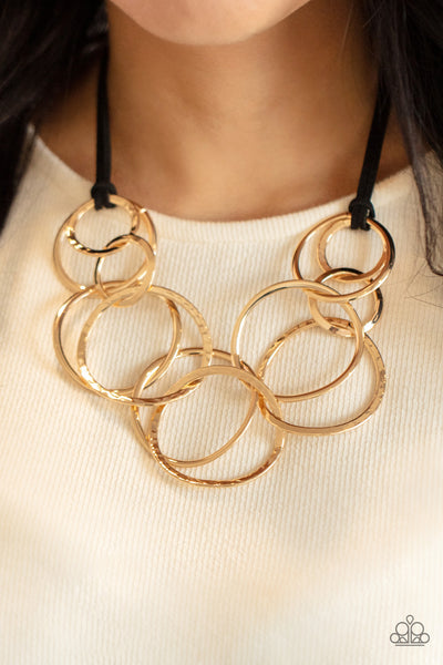 Spiraling Out of COUTURE - Gold necklace Paparazzi