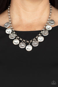 Spot On Sparkle - White rhinestone necklace Paparazzi