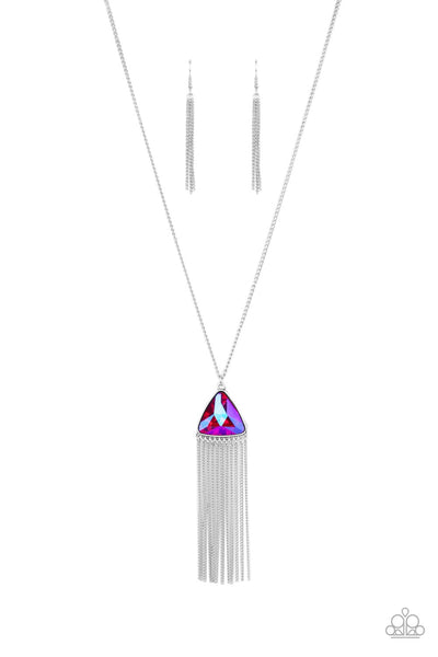 Proudly Prismatic - Pink UV shimmer necklace Paparazzi Accessories