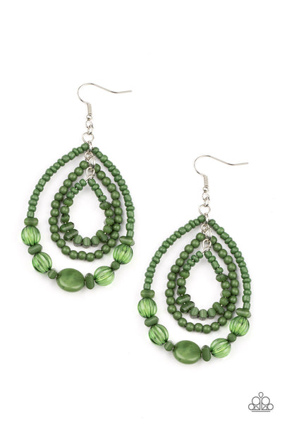 Prana Party - Green earrings Paparazzi Accessories