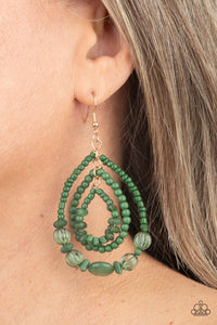 Prana Party - Green earrings Paparazzi Accessories