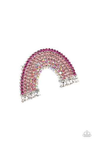 Somewhere Over The RHINESTONE Rainbow - Pink Hair clip  Paparazzi Accessories
