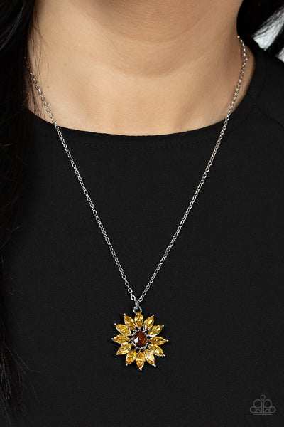 Formal Florals - Yellow  necklace Paparazzi Accessories