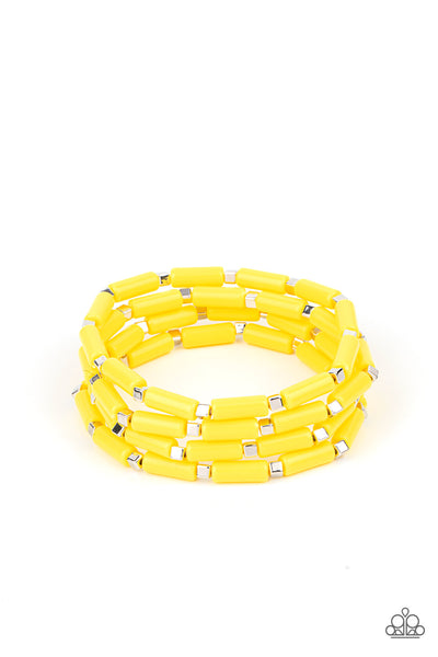 Radiantly Retro - Yellow bracelet Paparazzi Accessories