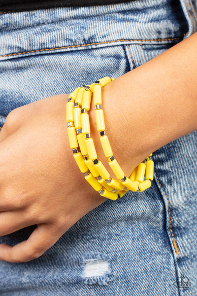 Radiantly Retro - Yellow bracelet Paparazzi Accessories