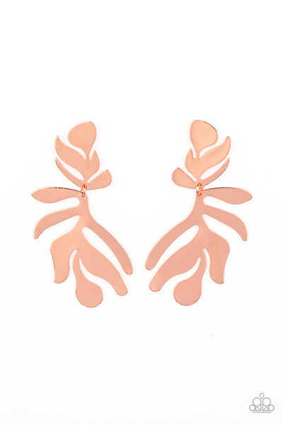 Palm Picnic - Copper earrings Paparazzi Accessories