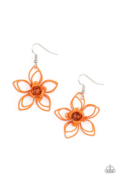 Botanical Bonanza - Orange earrings Paparazzi Accessories