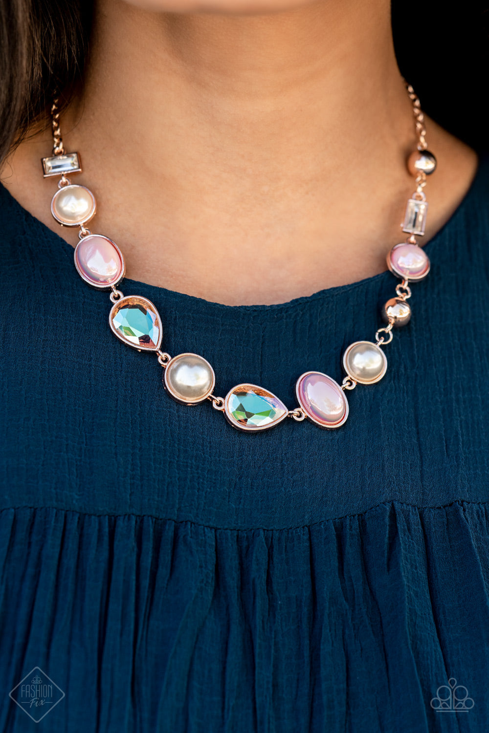 Nautical Nirvana - Rose Gold necklace Paparazzi