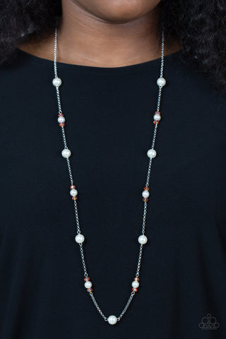 Keep Your Eye on the BALLROOM - Orange necklace Paparazzi Accessories