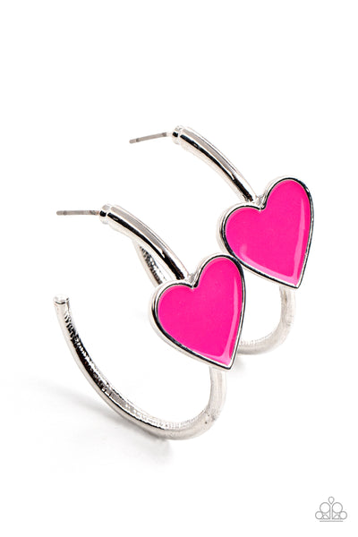 Kiss Up - Pink earrings Paparazzi Accessories