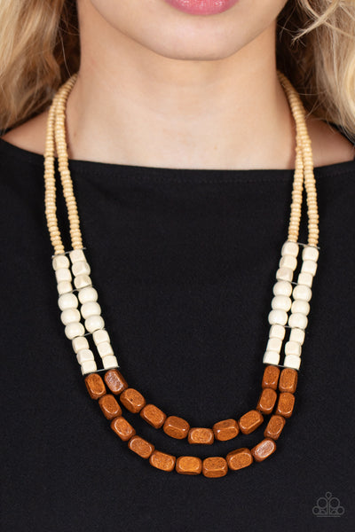 Bermuda Bellhop - Brown necklace Paparazzi Accessories