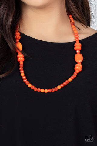 Tropical Tourist - Orange necklace Paparazzi Accessories