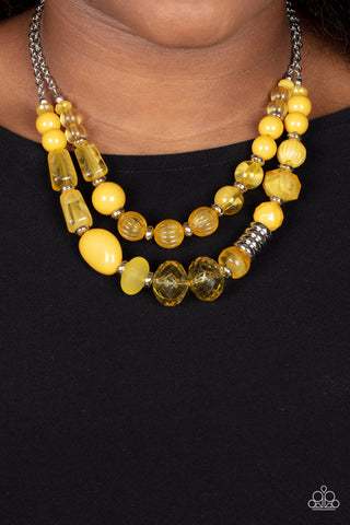 Pina Colada Paradise - Yellow necklace Paparazzi Accessories
