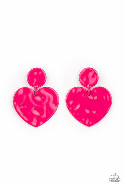 Just a Little Crush - Pink earrings Paparazzi Accessories