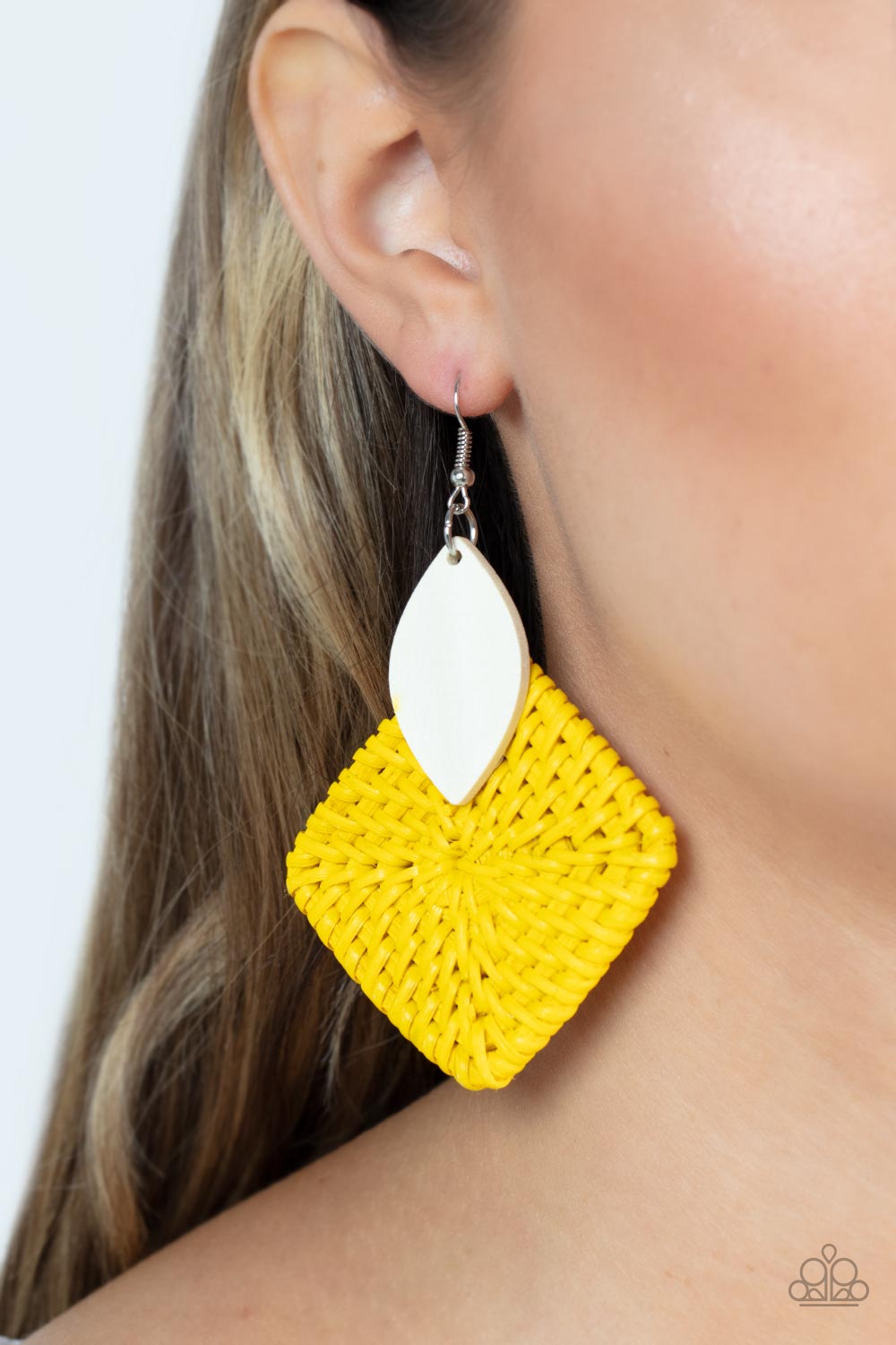 Sabbatical WEAVE - Yellow Earring Paparazzi Accessories