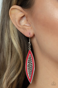 Leather Lagoon - Red earrings Paparazzi Accessories