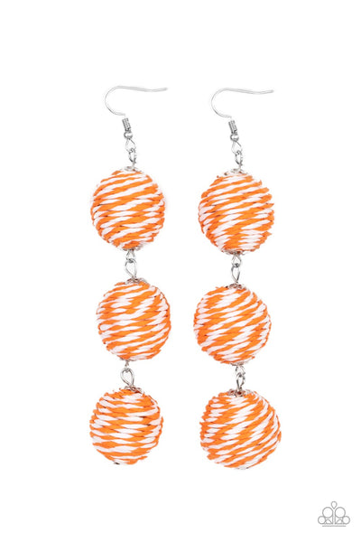 Laguna Lanterns - Orange earrings Paparazzi