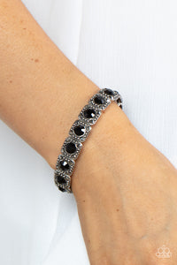 Cache Commodity - Black rhinestone bracelet Paparazzi Accessories