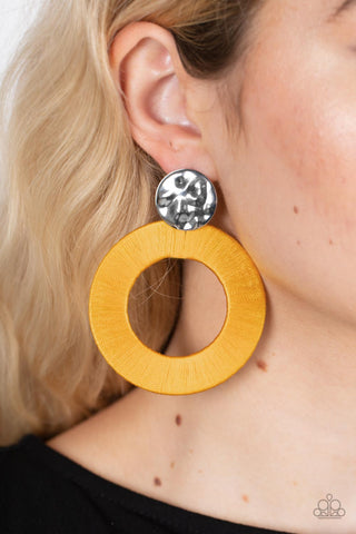 Strategically Sassy - Yellow earrings Paparazzi Accessories
