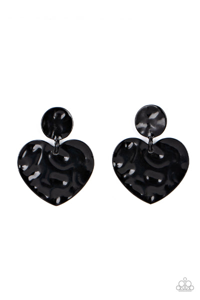 Just a Little Crush - Black earrings Paparazzi Accessories