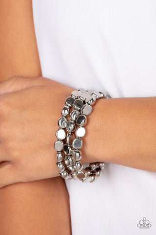 HAUTE Stone - Silver bracelet Paparazzi Accessories