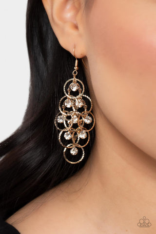 Head Rush - Gold earrings Paparazzi Accessories