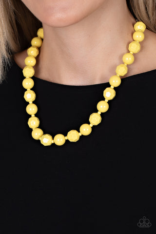 Popping Promenade - Yellow necklace  Paparazzi Accessories